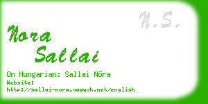 nora sallai business card