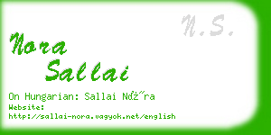 nora sallai business card